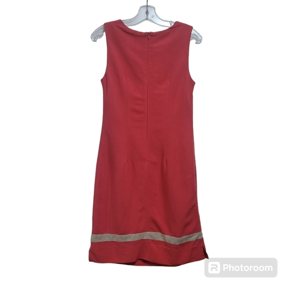 VINTAGE Y2K Cleo Petites Linen Blend Sleeveless Red Dress 6P - Picture 2 of 7